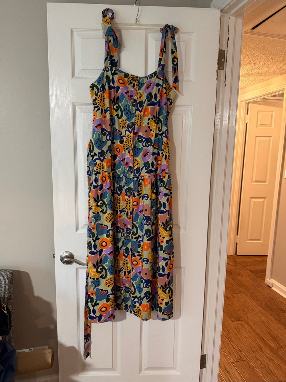 Dress Forum Multicolor Floral Tie-Shoulder Midi Dress